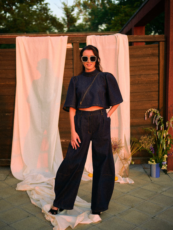 Denim set barrel