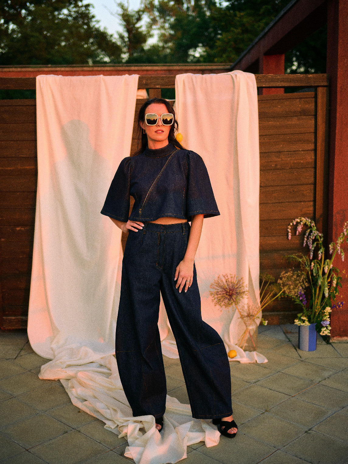 Denim set barrel