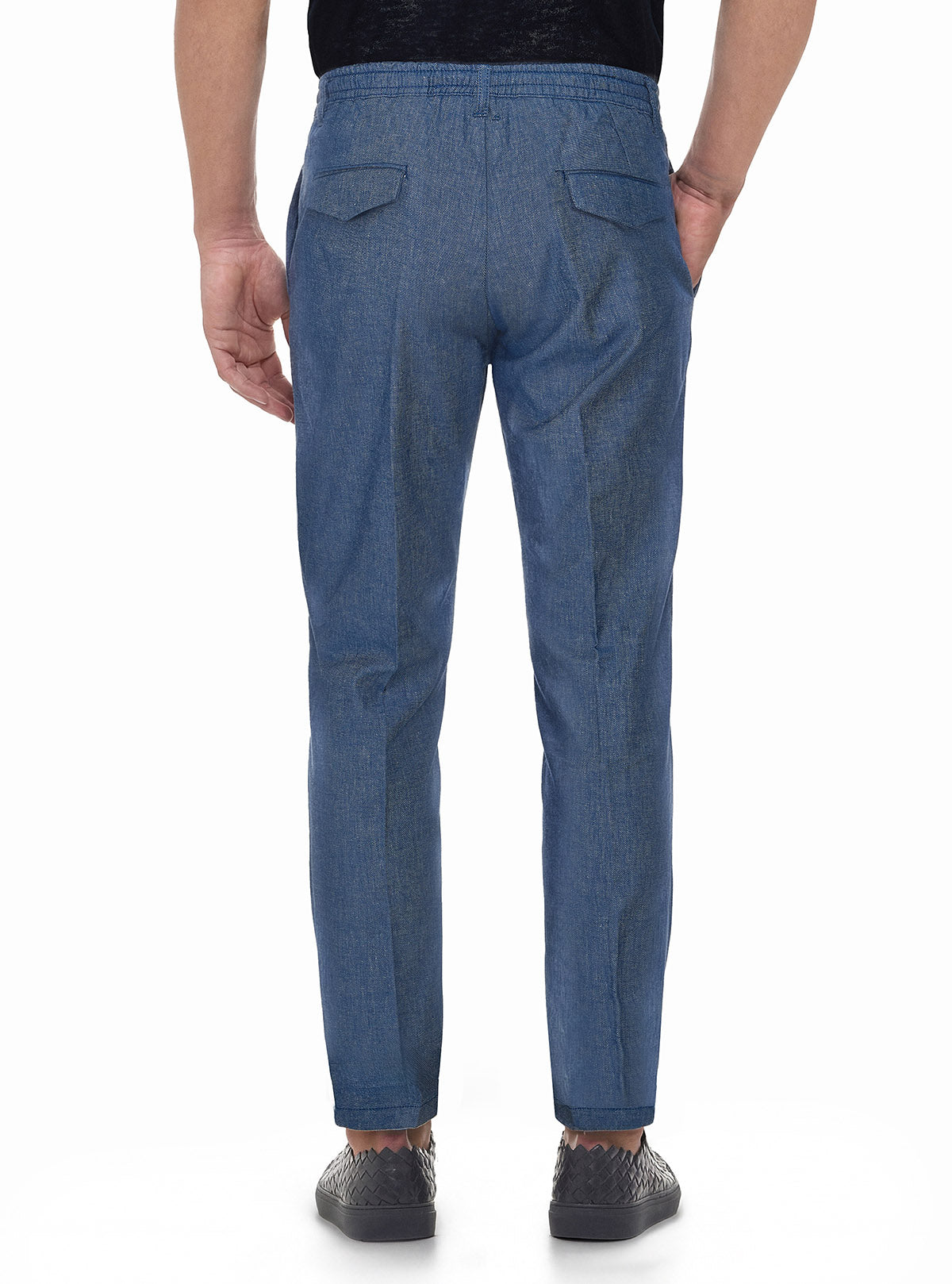 PANTS WITH MELANGE FABRIC