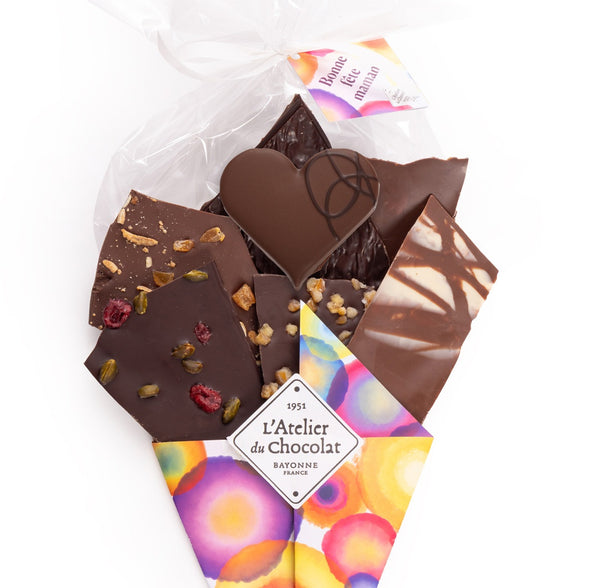 Chocoladeboeket Fijne Moederdag en zijn Melk Praline Hartje