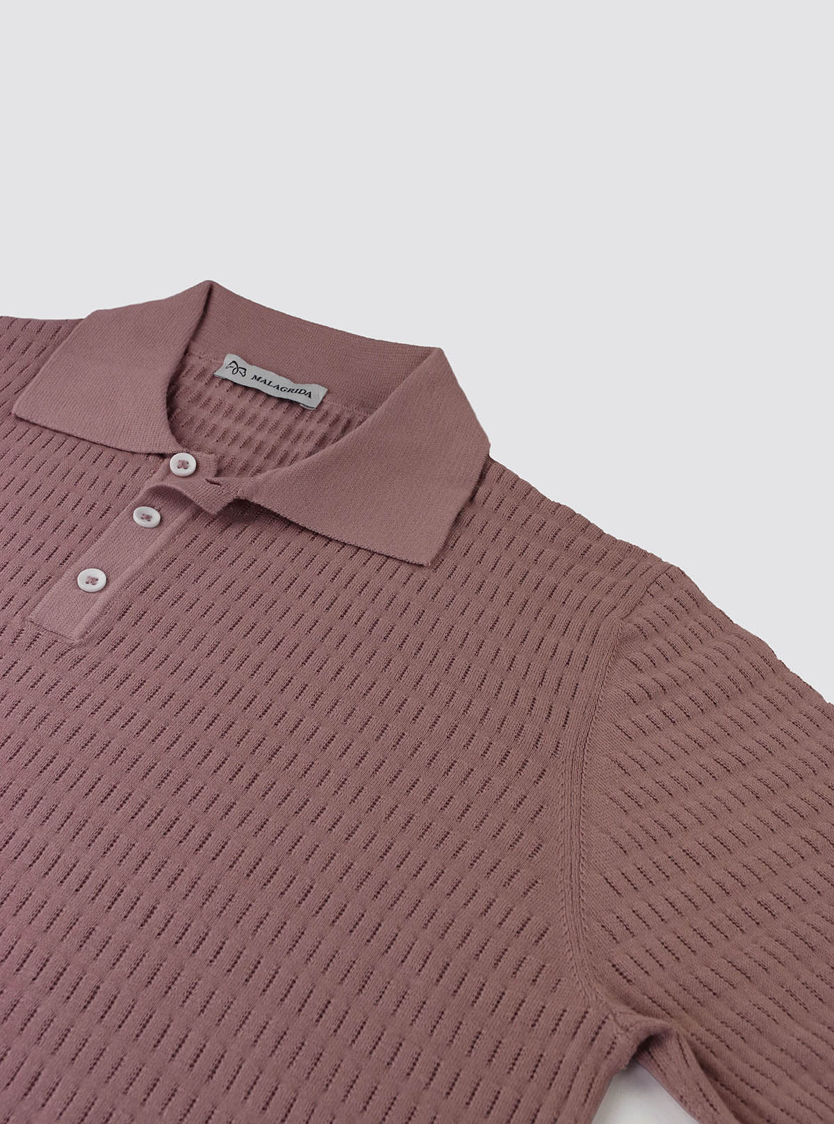 SHORT SLEEVE POLO WITH INTERRUPTED RIBBING