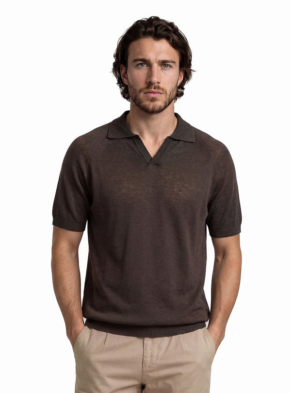 KORTE MOUW POLO MET SKIPPER KRAAG