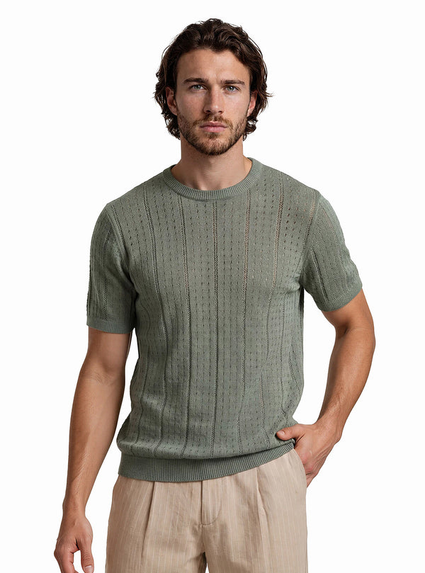 EMBOSSED CREW NECK SHORT SLEEVE
