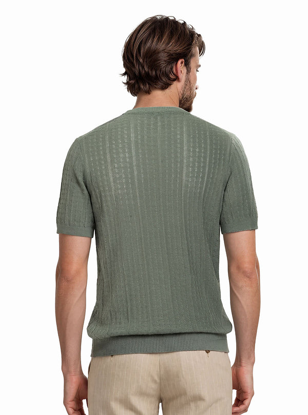 EMBOSSED CREW NECK SHORT SLEEVE