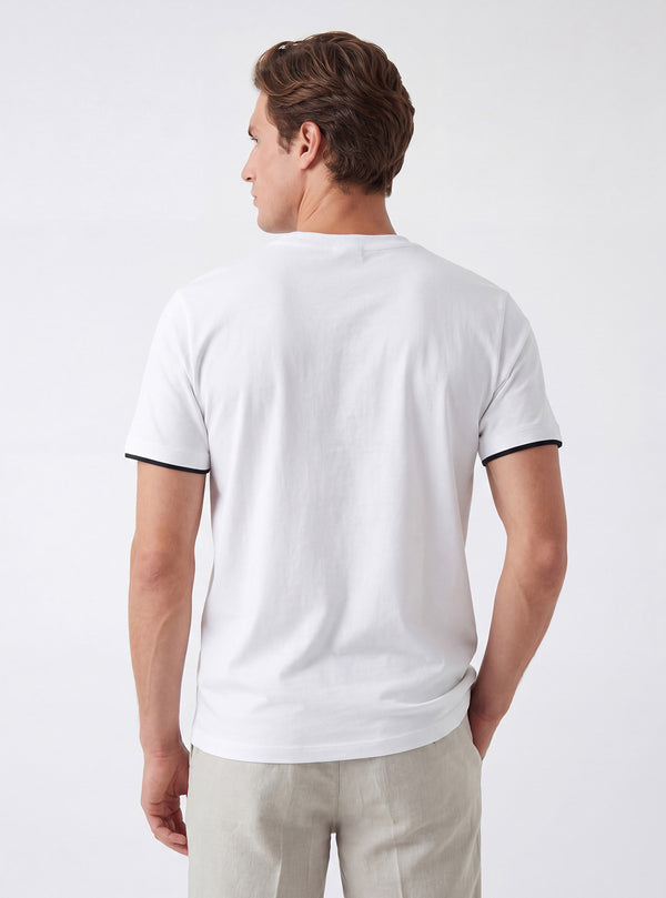 T-SHIRT WITH MARINE STYLE PRINT