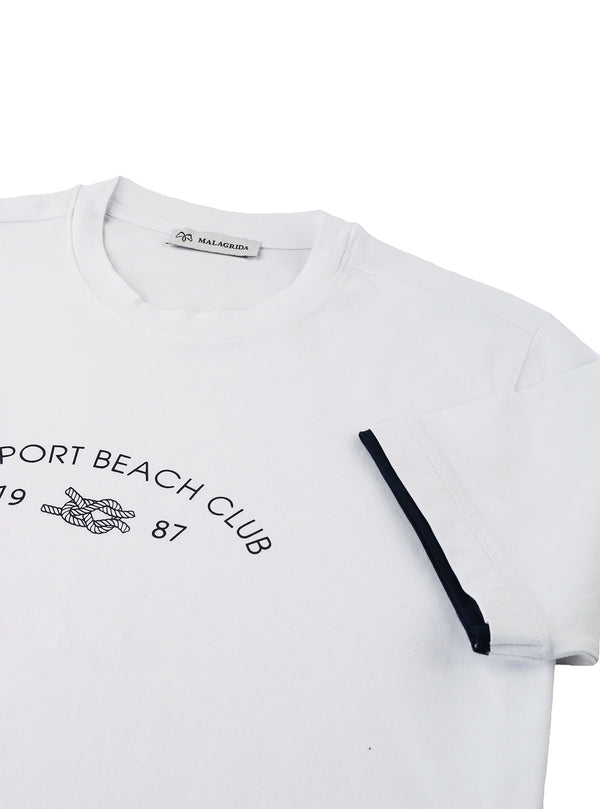 T-SHIRT WITH MARINE STYLE PRINT