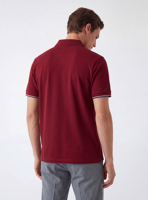 KORTE MOUW POLO MET SORSETTI KRAAG IN PIQUET STOF