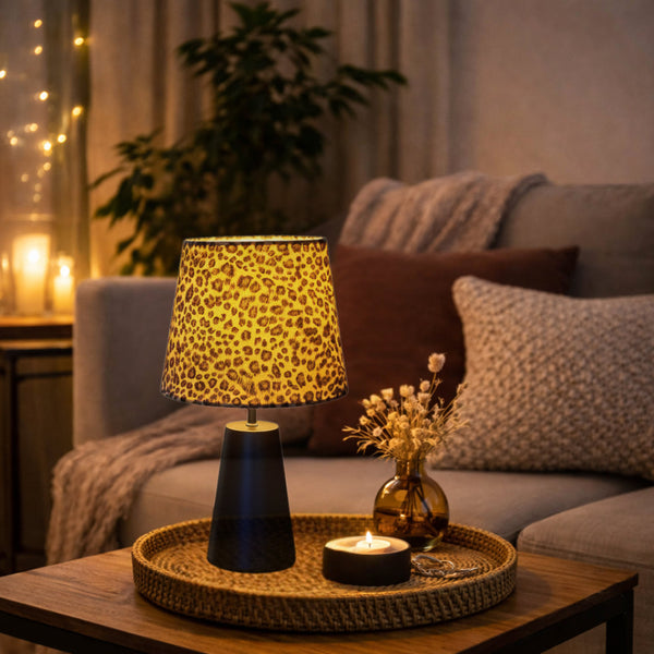 Various Leo Table Lamp - 1 light - Ø20 cm - Leopard - Velvet