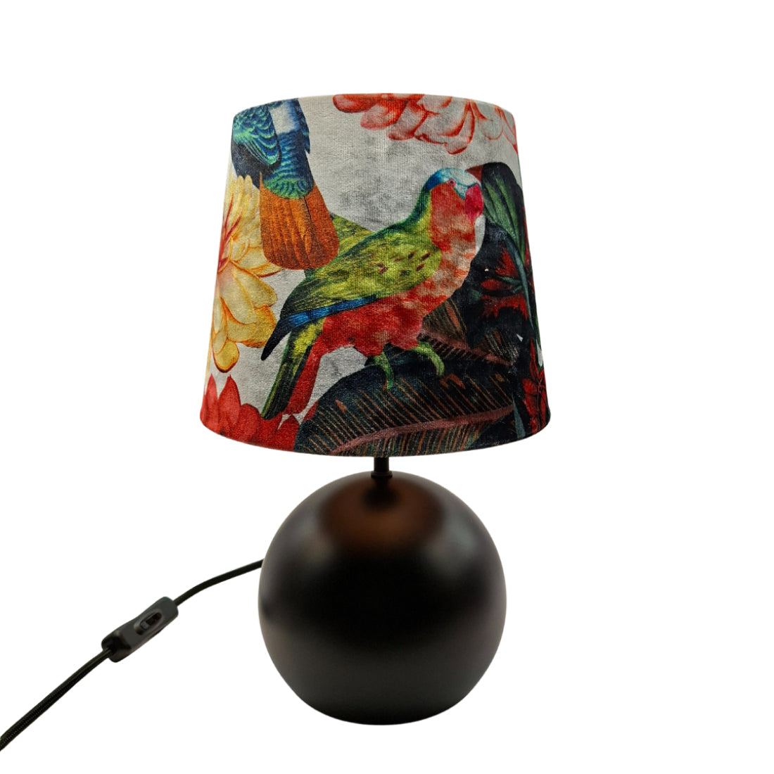 Lampe de table Malaga Variée - 1 lumière - Ø20 cm - Botanique - Velours