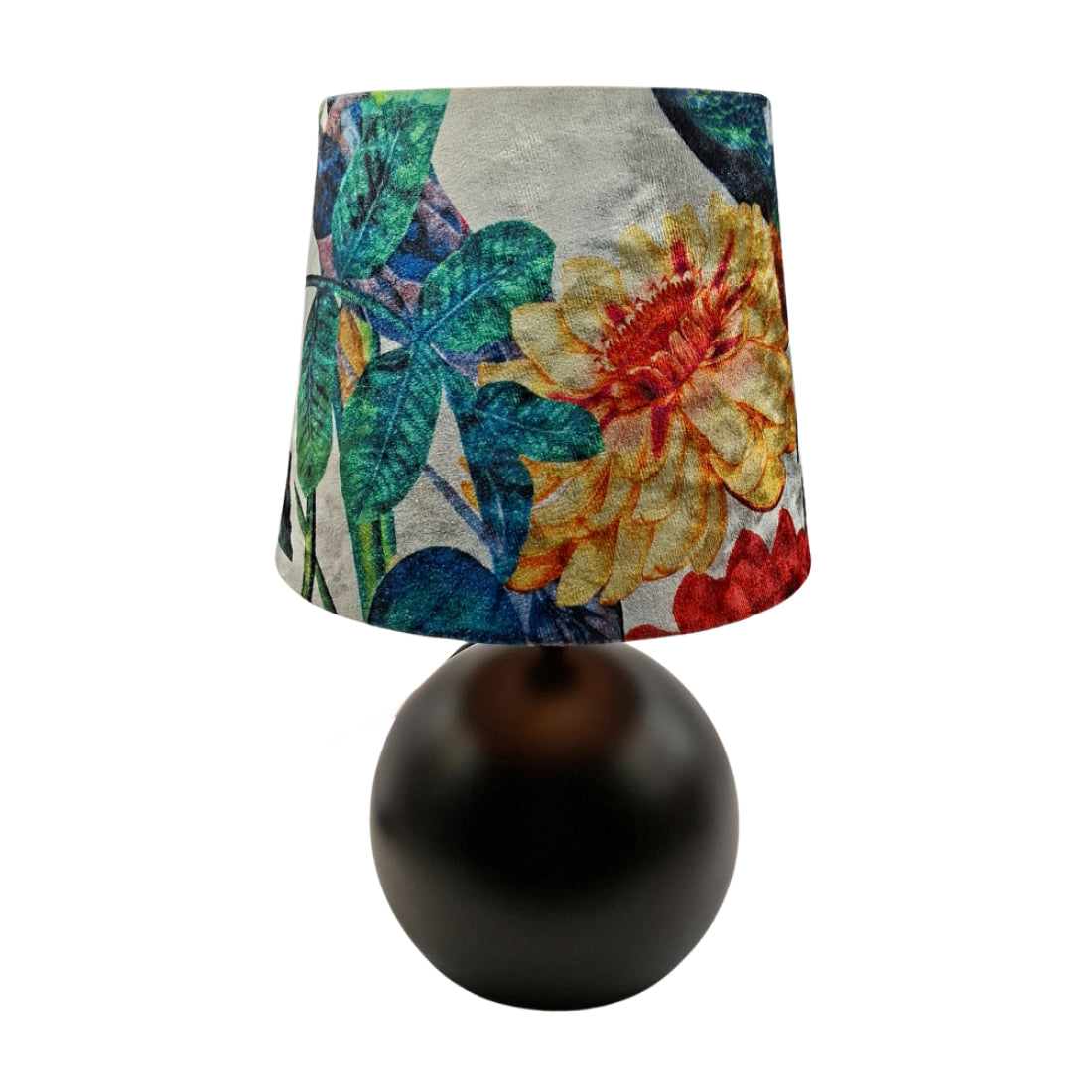 Lampe de table Malaga Variée - 1 lumière - Ø20 cm - Botanique - Velours