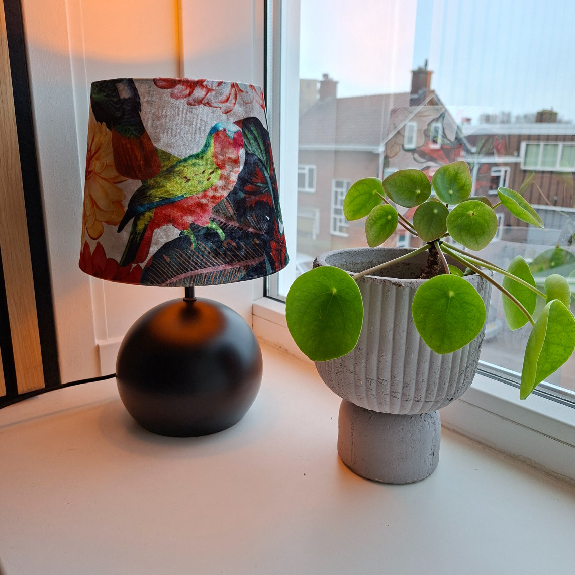 Lampe de table Malaga Variée - 1 lumière - Ø20 cm - Botanique - Velours