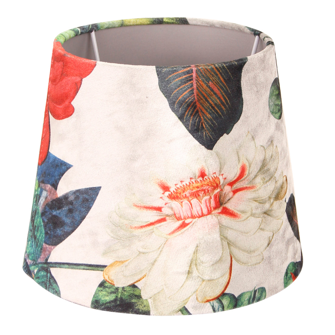 Lampe de table Malaga Variée - 1 lumière - Ø20 cm - Botanique - Velours