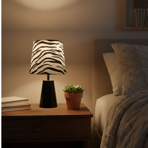 Lampada da Tavolo Zebra Vari - 1 luce - Ø20 cm - Zebra - Velluto