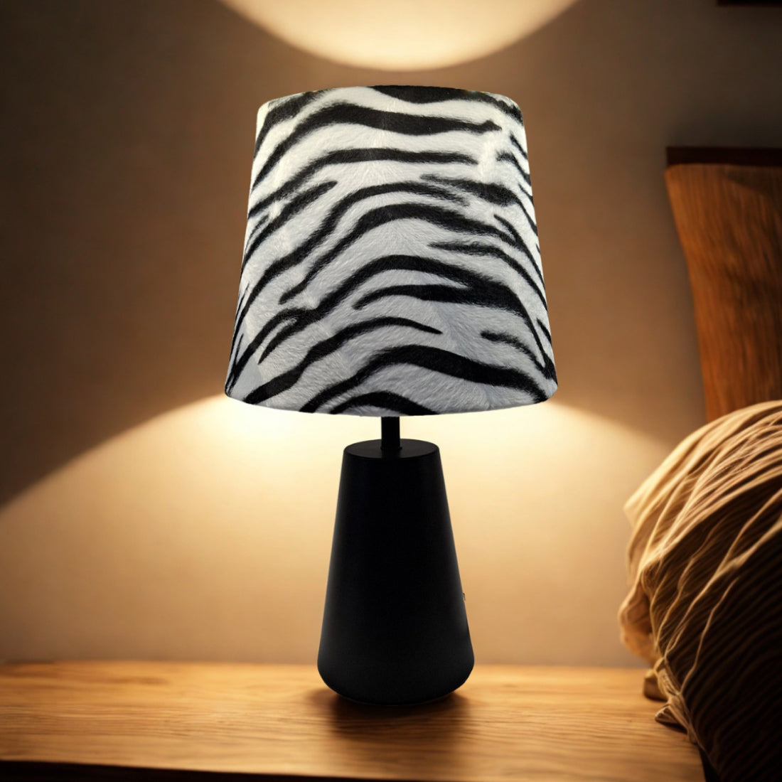 Lampada da Tavolo Zebra Vari - 1 luce - Ø20 cm - Zebra - Velluto