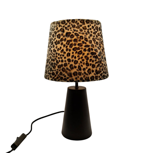 Lámpara de Mesa Leo Variada - 1 luz - Ø20 cm - Leopardo - Terciopelo