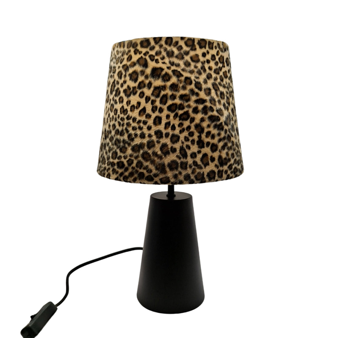 Lámpara de Mesa Leo Variada - 1 luz - Ø20 cm - Leopardo - Terciopelo