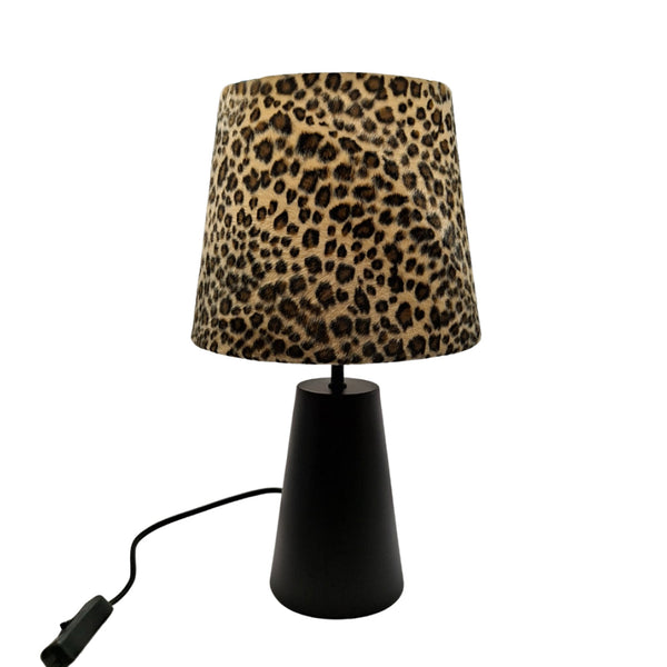 Lámpara de Mesa Leo Variada - 1 luz - Ø20 cm - Leopardo - Terciopelo
