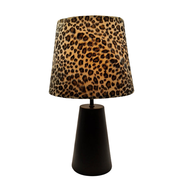 Lampe de table Leo Variée - 1 lumière - Ø20 cm - Léopard - Velours