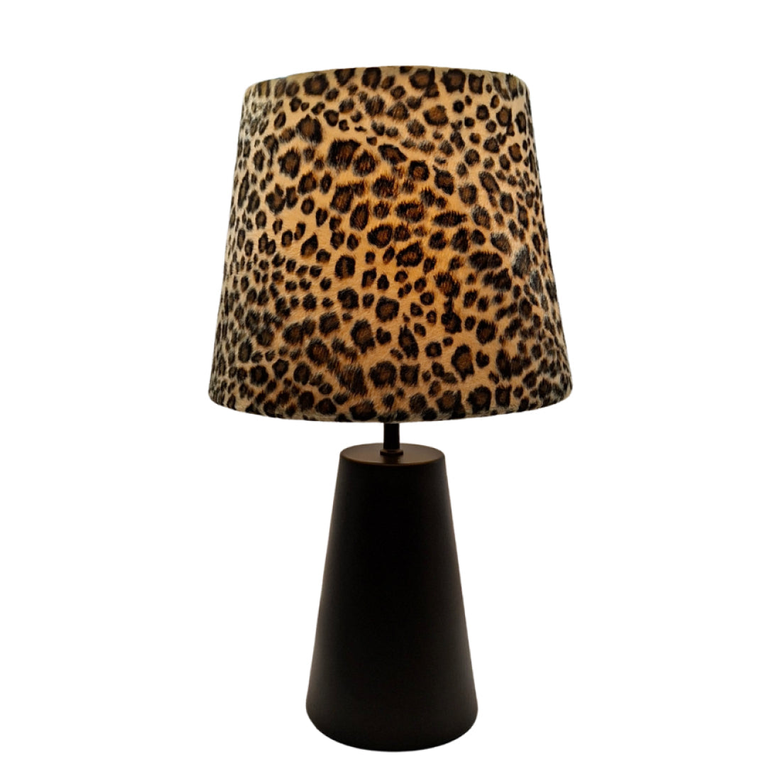 Lámpara de Mesa Leo Variada - 1 luz - Ø20 cm - Leopardo - Terciopelo
