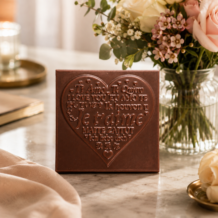 Chocolate Heart Square Dark or Milk I Love You