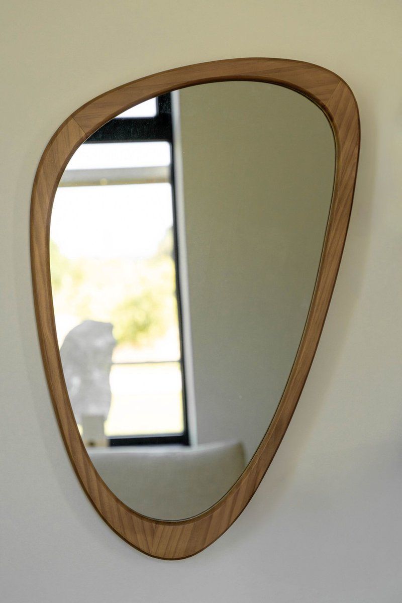 Indore Home - Mirror - organic shape - asymmetrical - wall mirror - 80cm - Wood