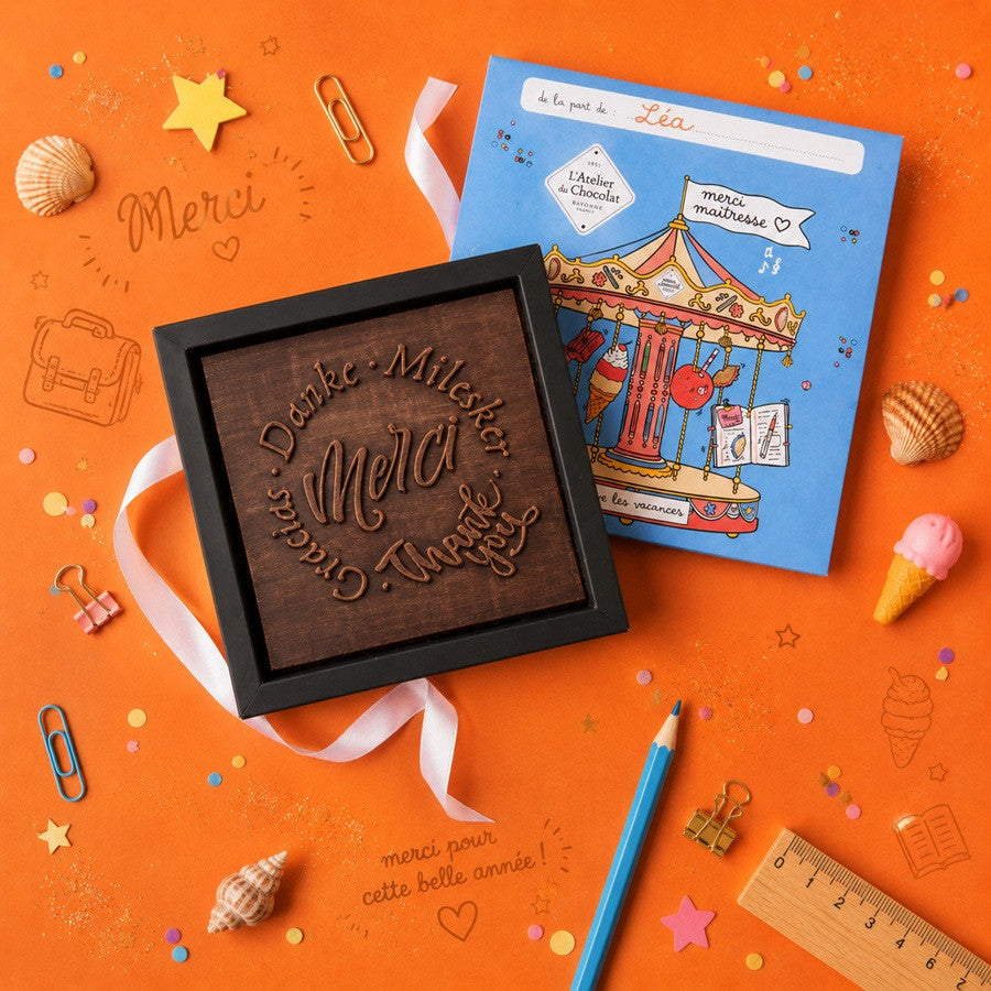 Dark or Milk Chocolate Square - Thank You Teacher