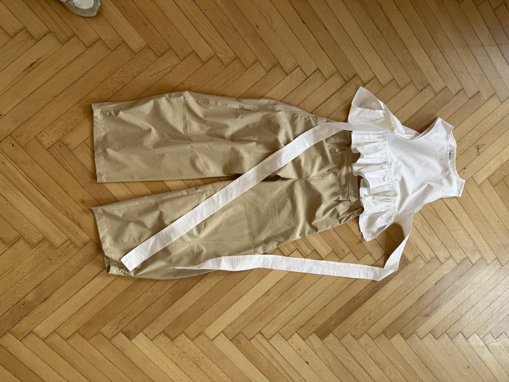 Barrel kalhoty - poplin begie Velikost: S