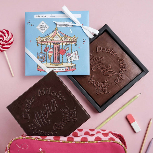Dark or Milk Chocolate Square - Thank You Teacher