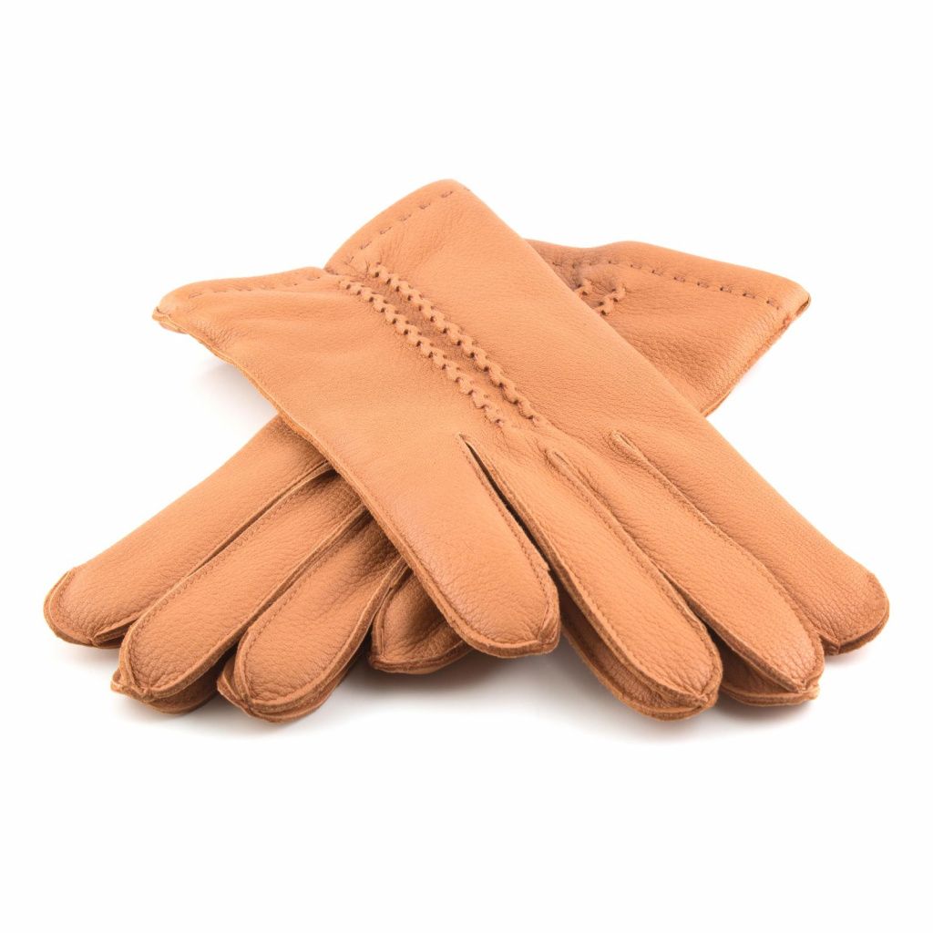 Men's Leather Gloves Made from American Deer with Cashmere