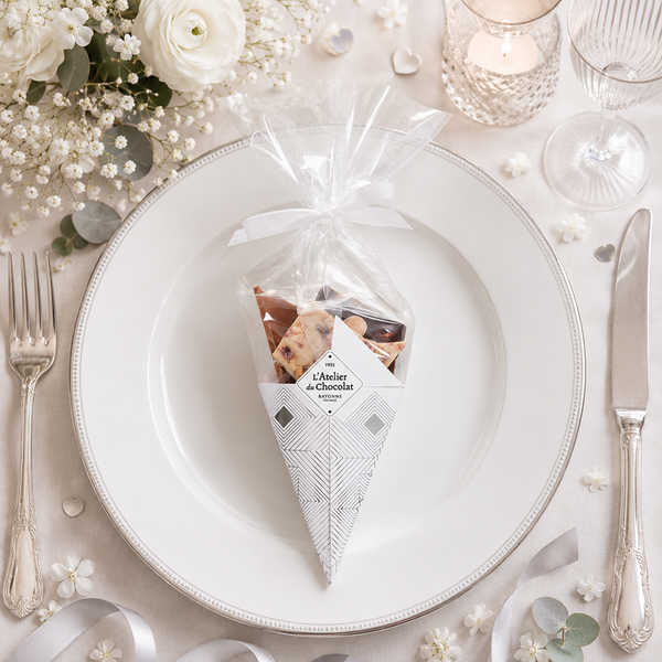 Mini white chocolate silver bouquet