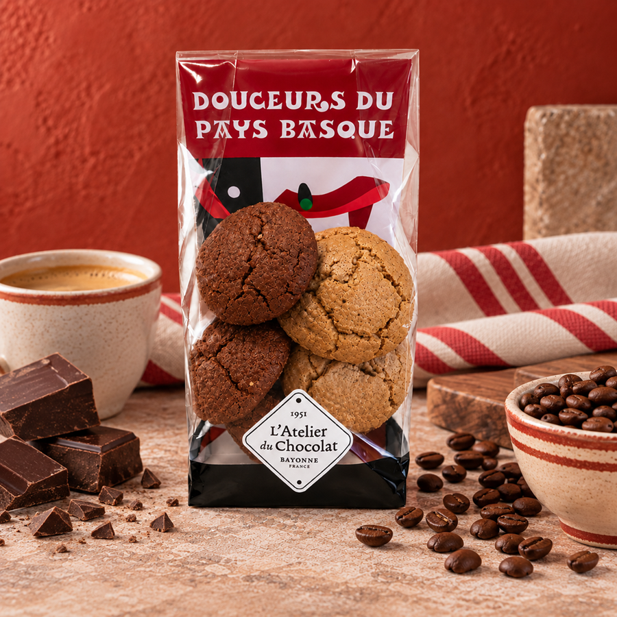 Artisanal Basque Chocolate Coffee Macarons x6