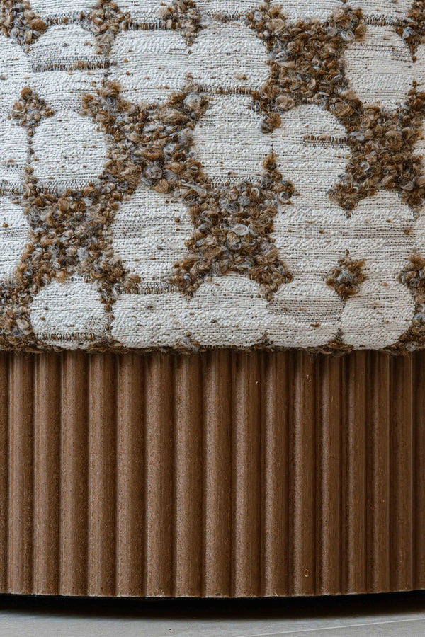 Indore Home - Saar - Poef - Ottomaans - Opbergruimte - Bruin - Beige (1 week levertijd!!)