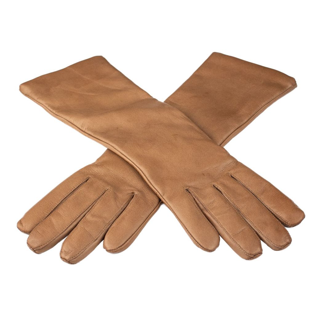 Women's Leather Forearm Gloves with Cashmere Lining