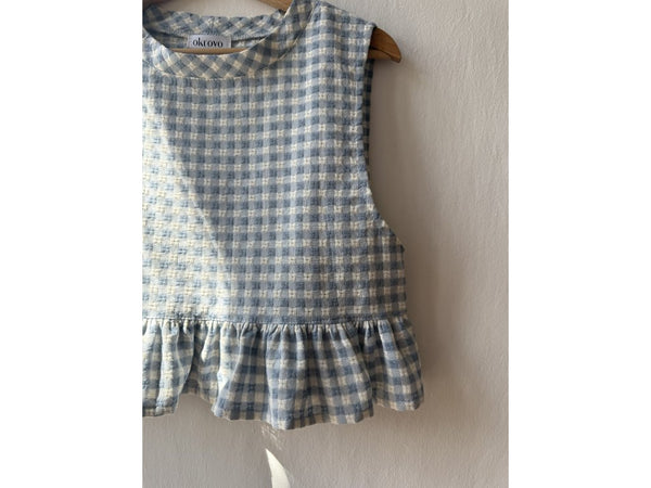 Top Livia baby blue check Size: M