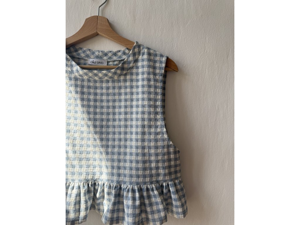 Top Livia baby blue check Size: M