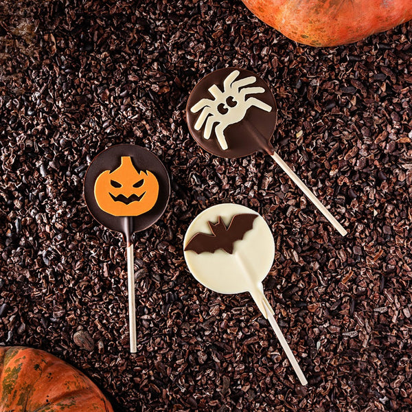 Tre lecca-lecca di cioccolato per Halloween