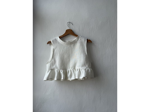 Linen Top Livia - Off White Size: L