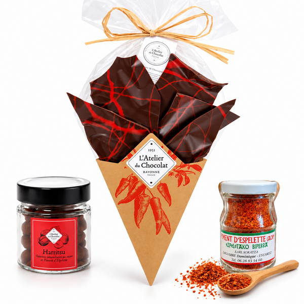 Basque chocolate and Espelette pepper composition