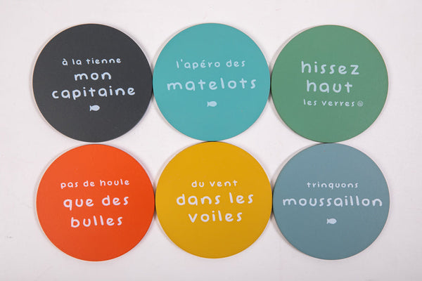 Set of 6 Coasters Cheers My Captain