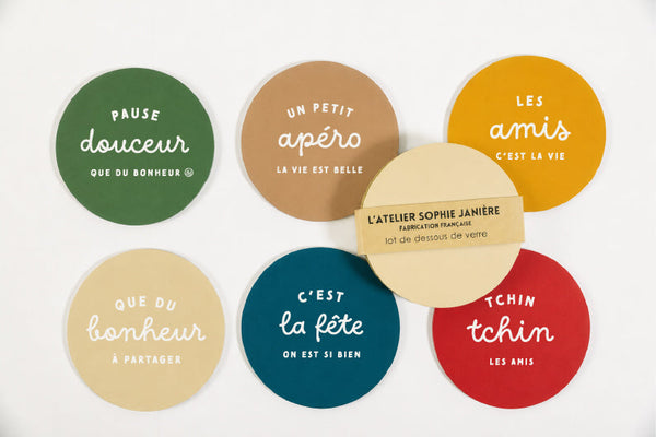 lot de 6 dessous de verre un petit apéro