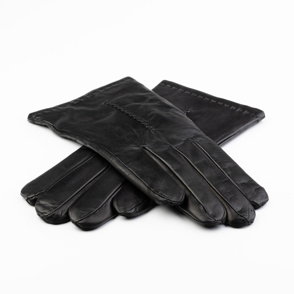 Men's Leather Gloves with One Embroidery