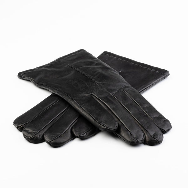 Men's Leather Gloves with One Embroidery