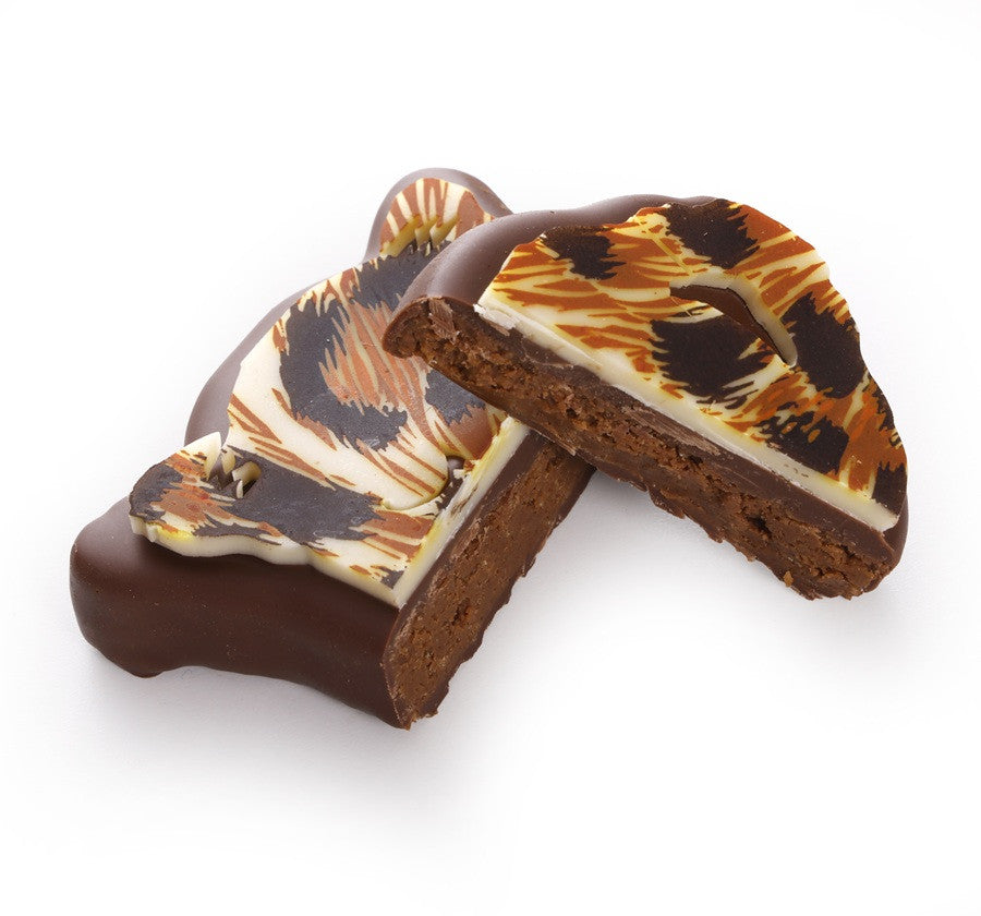 Bouchée jaguar de Noël · Praliné feuilleté chocolat au lait