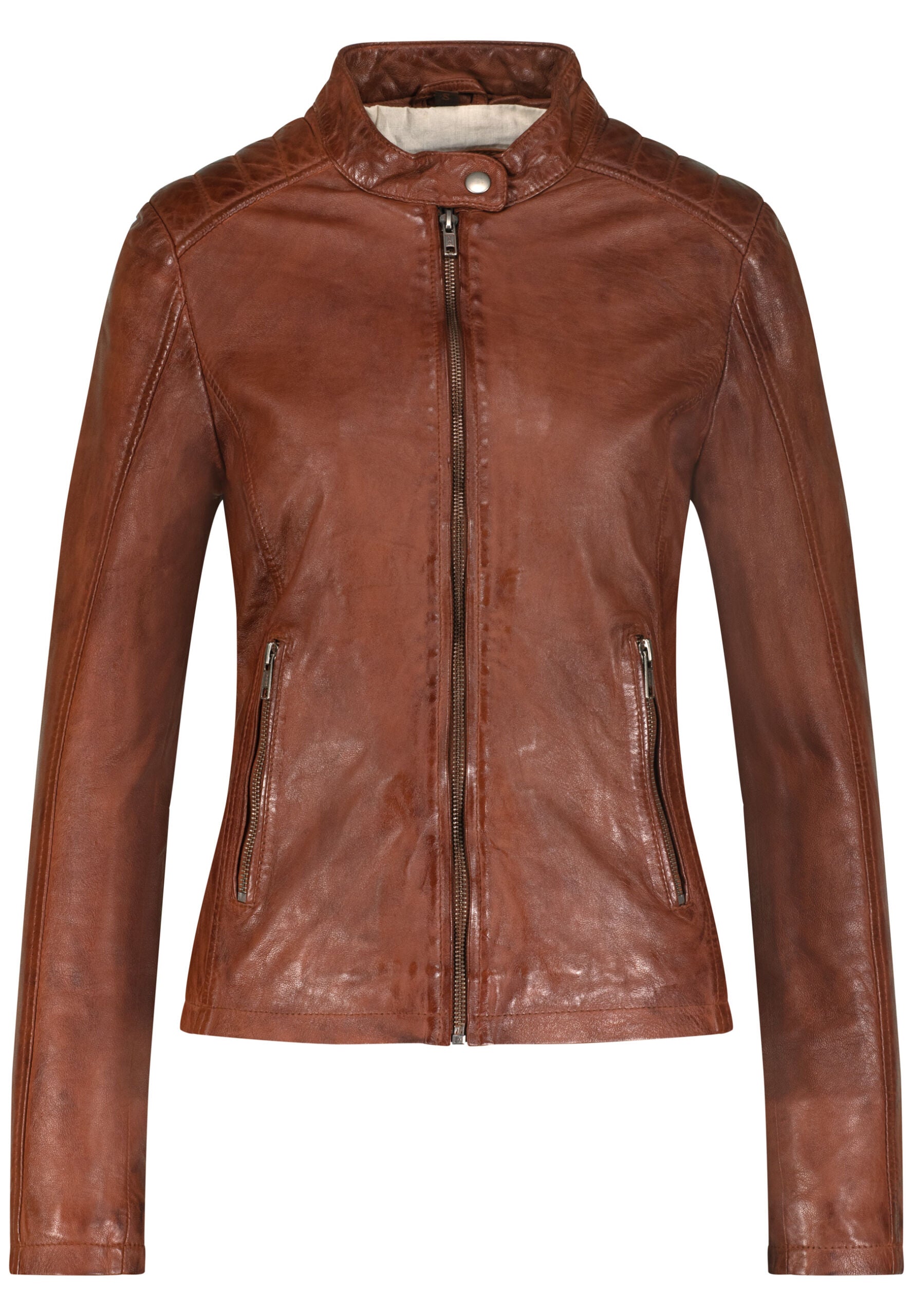 Gigi leather jacket women cognac