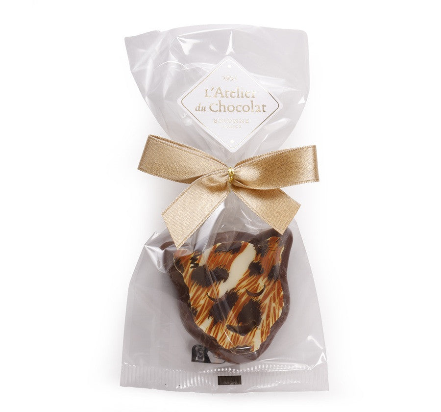 Bouchée jaguar de Noël · Praliné feuilleté chocolat au lait
