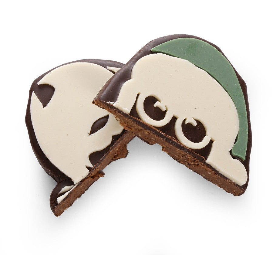 Figura di Babbo Natale Verde · Cioccolato Fondente con Praline Naturali