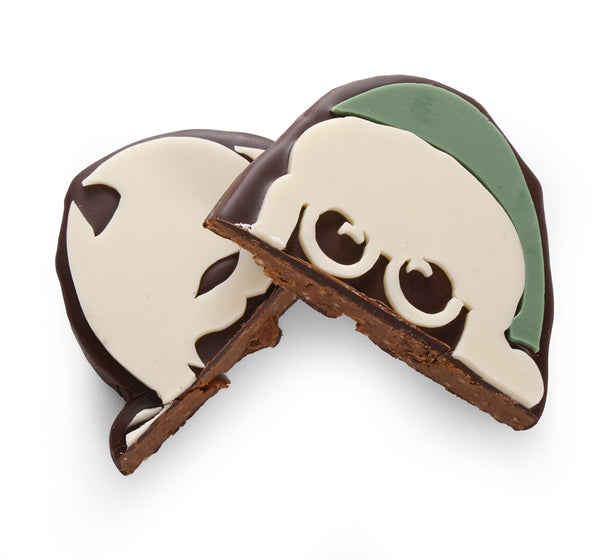 Figura di Babbo Natale Verde · Cioccolato Fondente con Praline Naturali