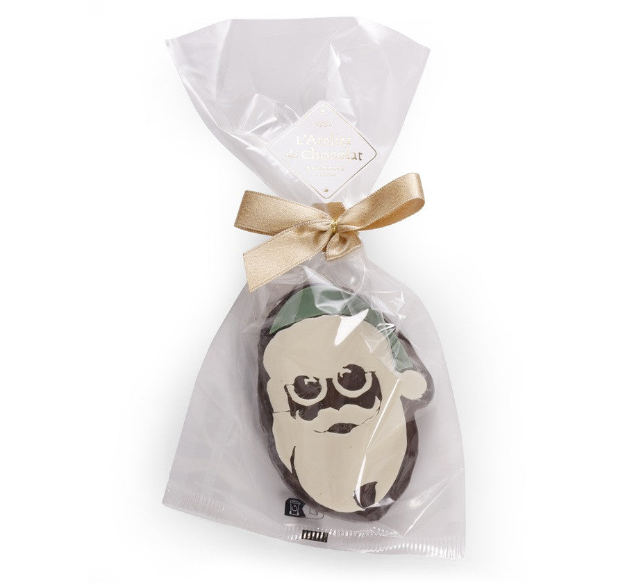 Figura di Babbo Natale Verde · Cioccolato Fondente con Praline Naturali