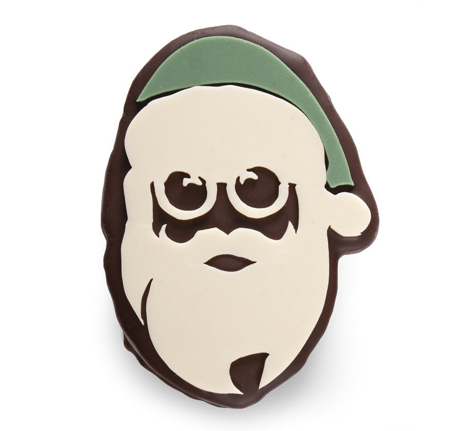 Figura di Babbo Natale Verde · Cioccolato Fondente con Praline Naturali