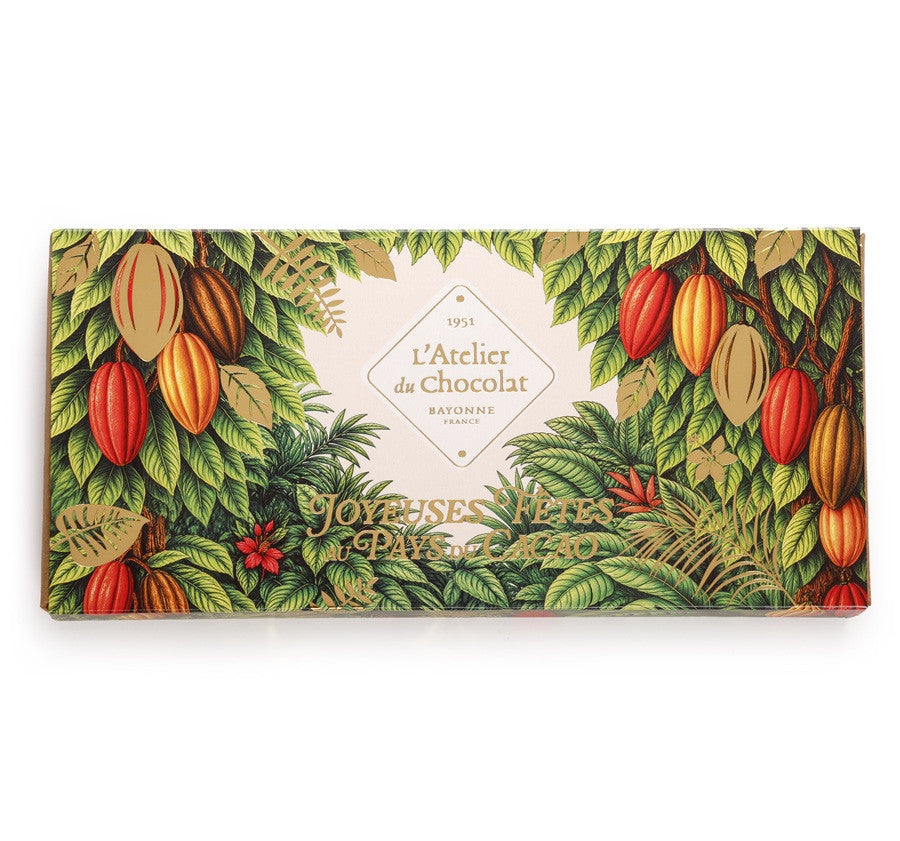 Kerstboom Puzzel · Donkere en Melk Chocolade, Amandel-Hazelnoot Praline, Gianduja